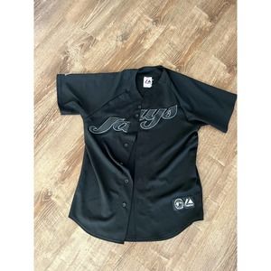 Toronto Bluejays MLB jersey black large majestic genuine merchandise